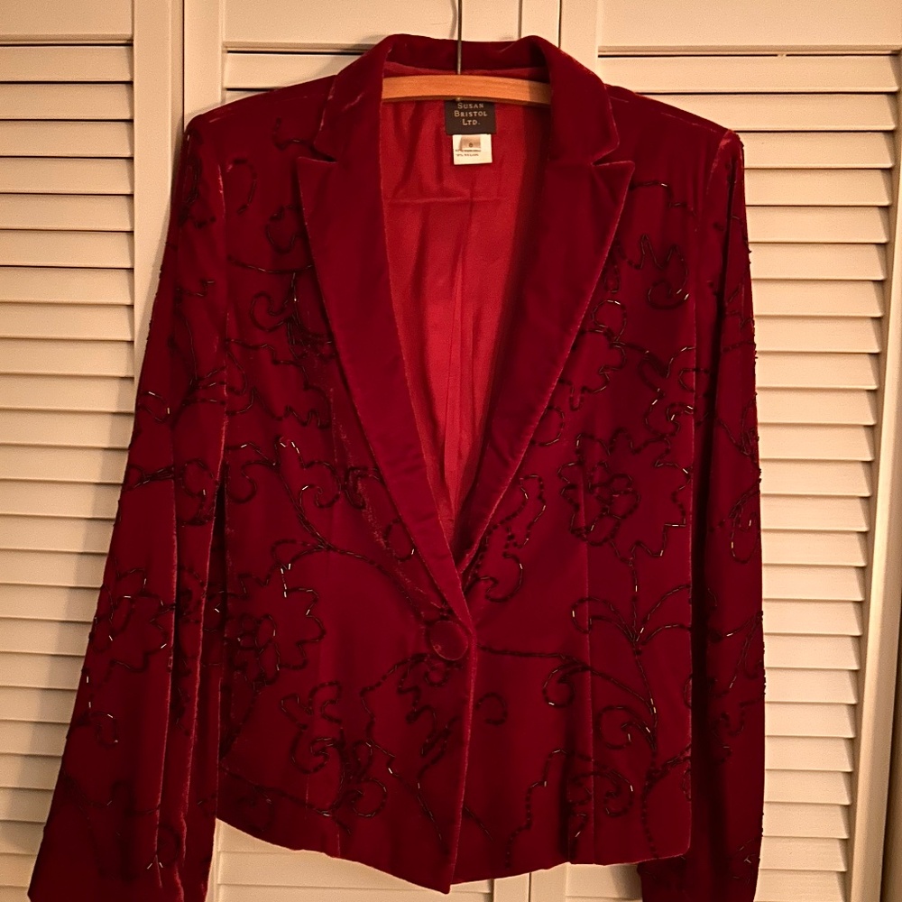 Vintage Susan Bristol Festive Velvet Jacket